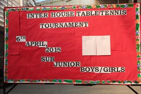 Inter House Table Tennis Tournament(April-2015)