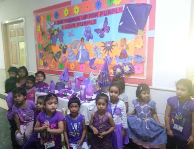 PURPLE COLOUR DAY CELEBRATION PREPRIMARY