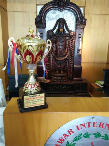 Football Team with the Trophy won at Naddi, HP